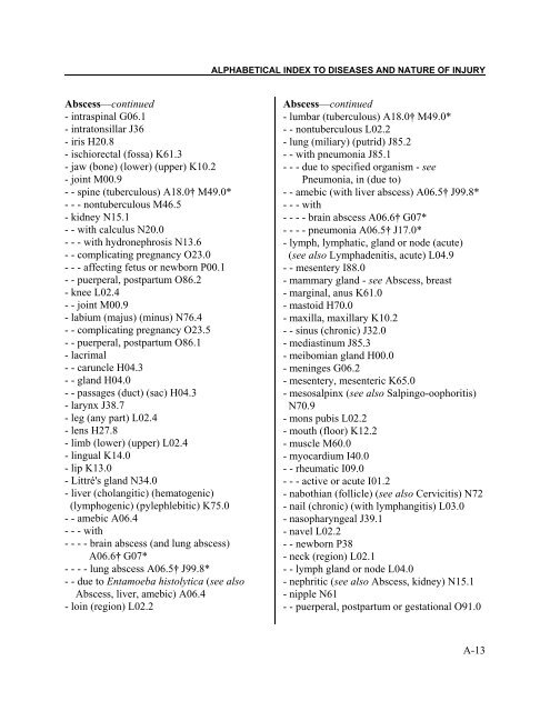 Instruction manual part 2e, vol 3: ICD-10 index