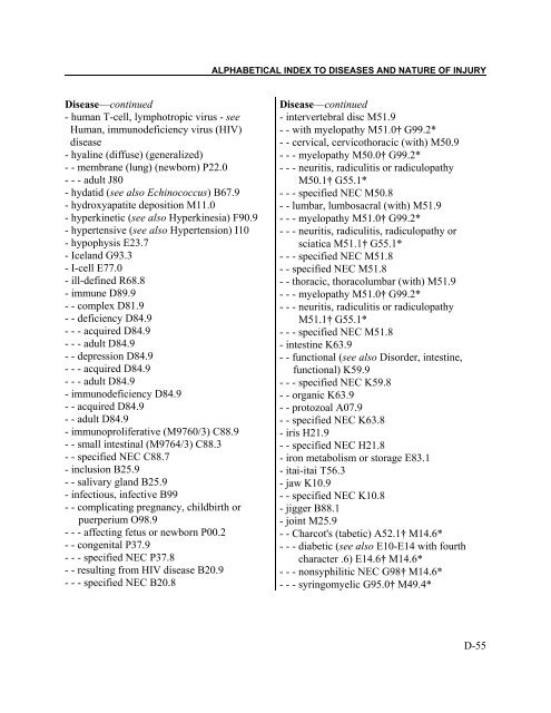 Instruction manual part 2e, vol 3: ICD-10 index