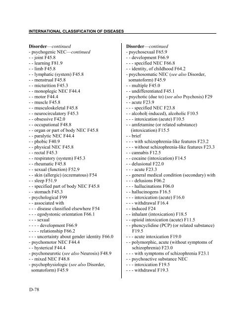 Instruction manual part 2e, vol 3: ICD-10 index