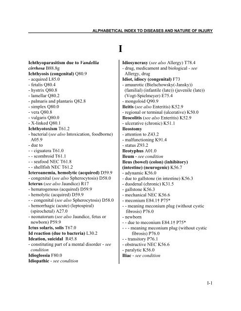 Instruction manual part 2e, vol 3: ICD-10 index