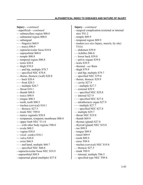 Instruction manual part 2e, vol 3: ICD-10 index