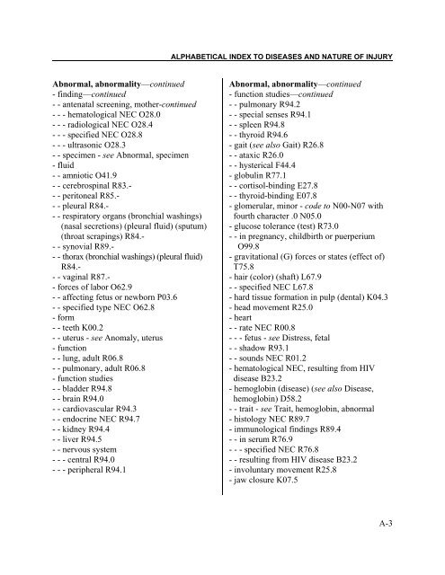 Instruction manual part 2e, vol 3: ICD-10 index