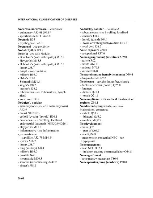 Instruction manual part 2e, vol 3: ICD-10 index