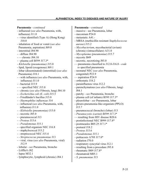 Instruction manual part 2e, vol 3: ICD-10 index