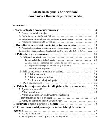 Strategia naţională de dezvoltare economică a României pe termen ...