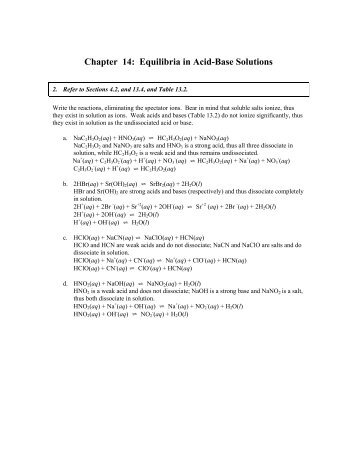 Chapter 14: Equilibria in Acid-Base Solutions