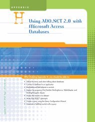 HUsing ADO.NET 2.0 with Microsoft Access Databases - Cengage ...