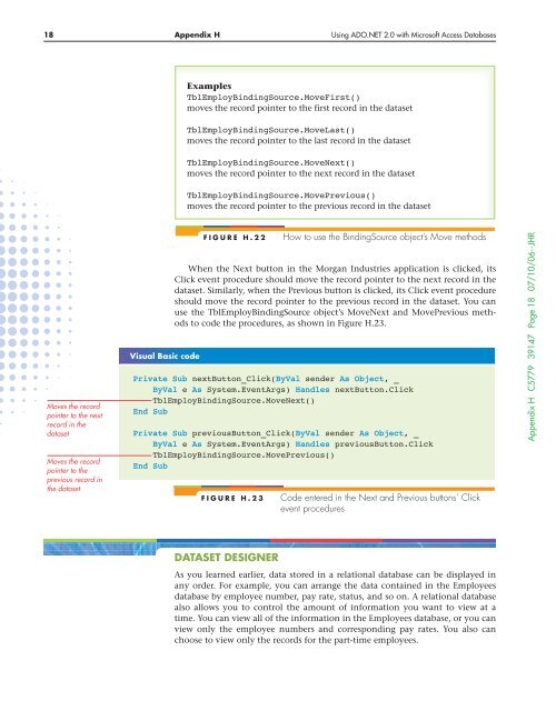 HUsing ADO.NET 2.0 with Microsoft Access Databases - Cengage ...