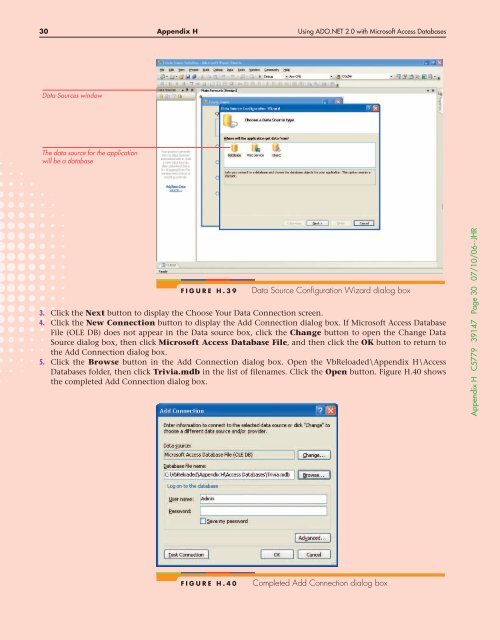 HUsing ADO.NET 2.0 with Microsoft Access Databases - Cengage ...