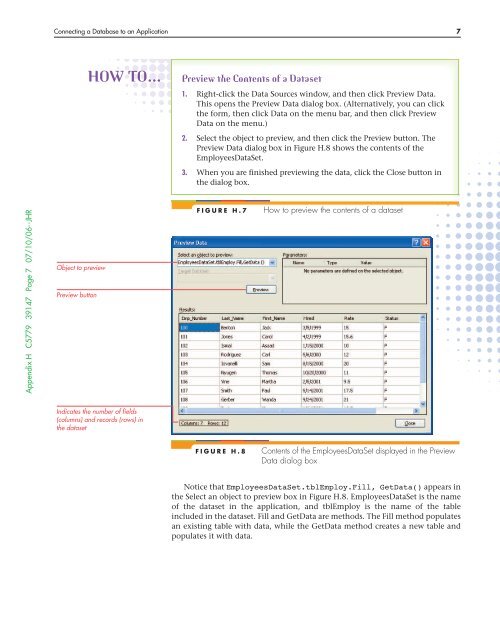 HUsing ADO.NET 2.0 with Microsoft Access Databases - Cengage ...