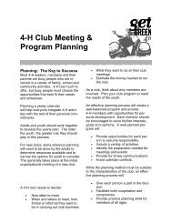 4-H Club Meeting & Program Planning