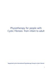 Physiotherapy for people with Cystic Fibrosis: from infant to adult