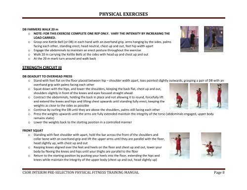 CSOR Physical Exercises