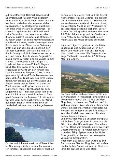 CFI Reisebericht Korsika 2013 v02