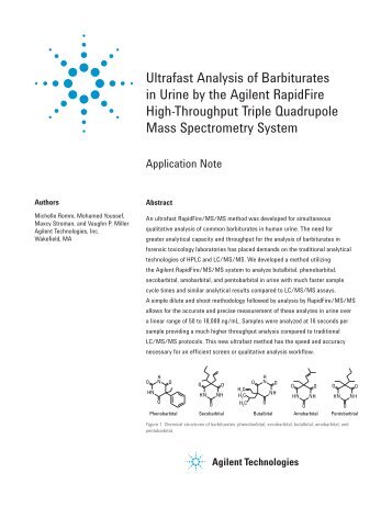 Ultrafast Analysis of Barbiturates in Urine by the Agilent RapidFire ...