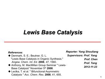 Lewis Base Catalysis