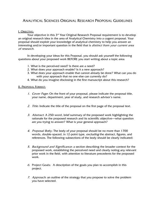 research topic proposal format