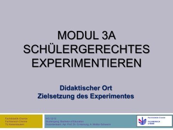 Problemlösungsexperiment - Fachbereich Chemie