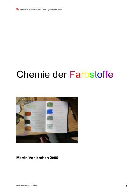 Chemie der Farbstoffe