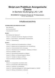 Skript zum Praktikum Anorganische Chemie - Fachbereich Chemie