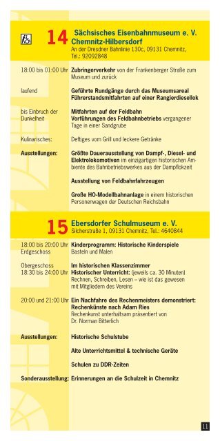 Programm zur Museumsnacht in Chemnitz