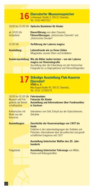 Programm zur Museumsnacht in Chemnitz