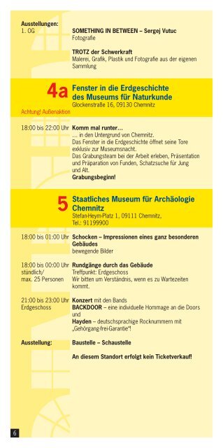 Programm zur Museumsnacht in Chemnitz