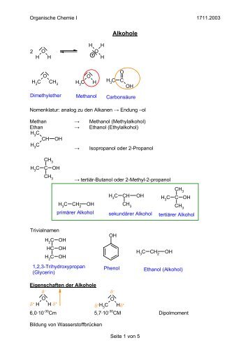 Alkohole - Chempage.de