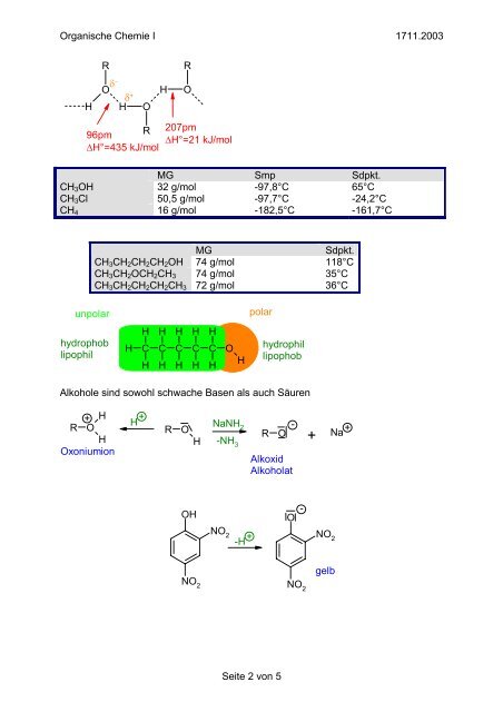 Alkohole - Chempage.de