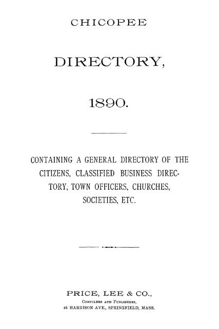 Directory 1890.pdf - Chicopee Public Library