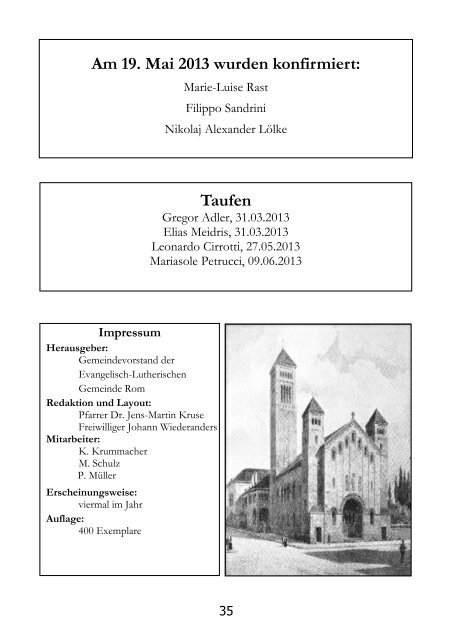 Gemeindebrief Version 1 - Chiesa Evangelica Luterana in Italia