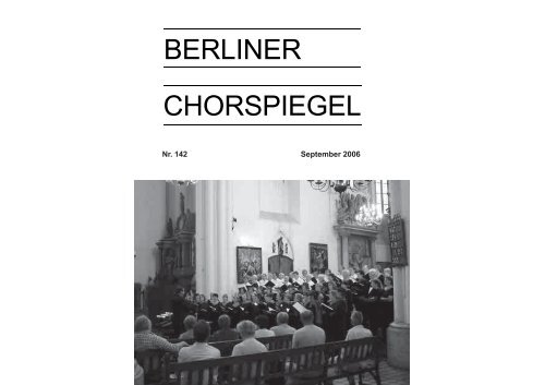 Chorspiegel 142 - Chorverband Berlin eV