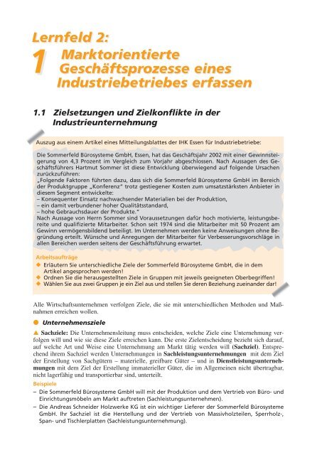Marktorientierte Geschaftsprozesse Eines Industriebetriebes Erfassen