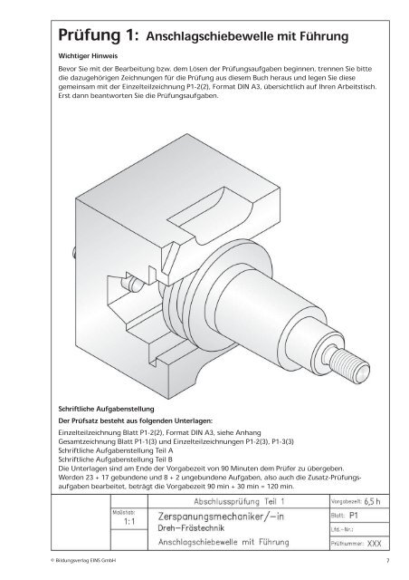 Abschlussprüfung Teil 1 Industriemechaniker Pdf Abschlussprüfung Teil 1 Zerspanungsmechaniker 2020 Zeichnung