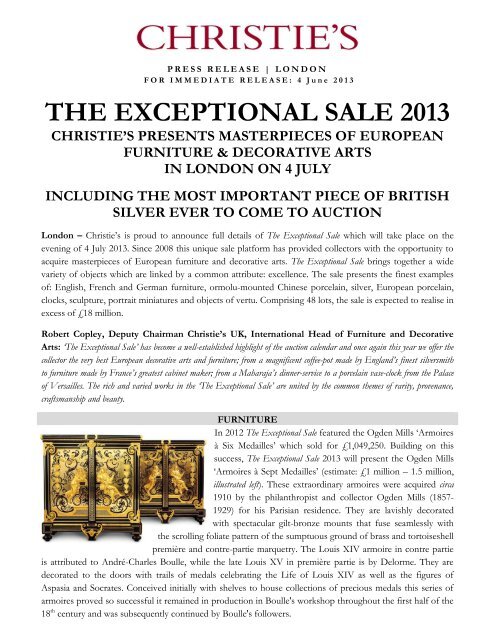 THE EXCEPTIONAL SALE 2013 - Christie's