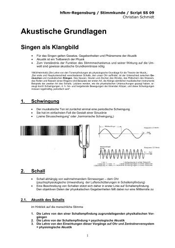 Script - Akustische Grundlagen - Christian Maria Schmidt