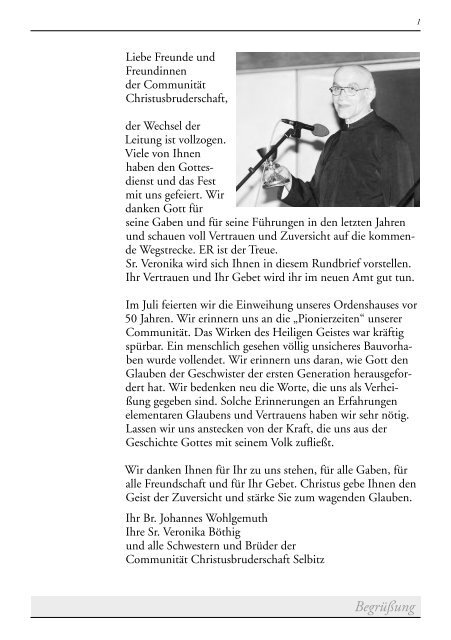 112. Rundbrief, 1. Halbjahr 2007 - Communität Christusbruderschaft ...