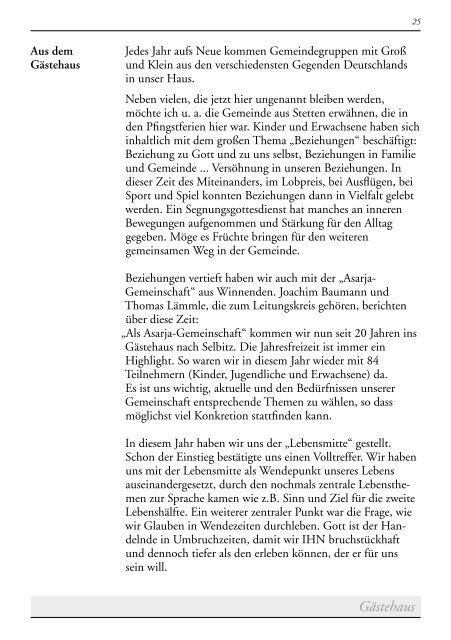 112. Rundbrief, 1. Halbjahr 2007 - Communität Christusbruderschaft ...