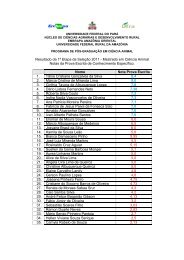 Resultado 1ª Etapa (prova escrita) - Cienciaanimal.ufpa.br