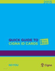 591795 p 11/13 QUICK gUIde to CIgna Id Cards