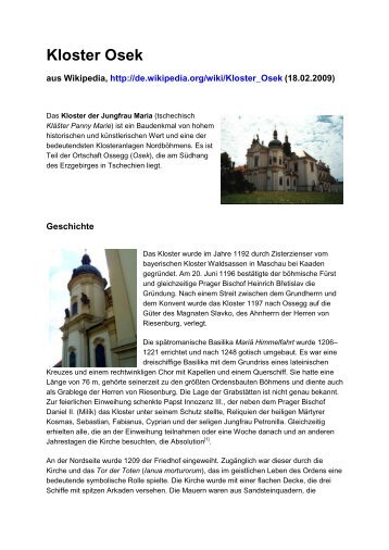 Kloster Osek - Cistopedia.org