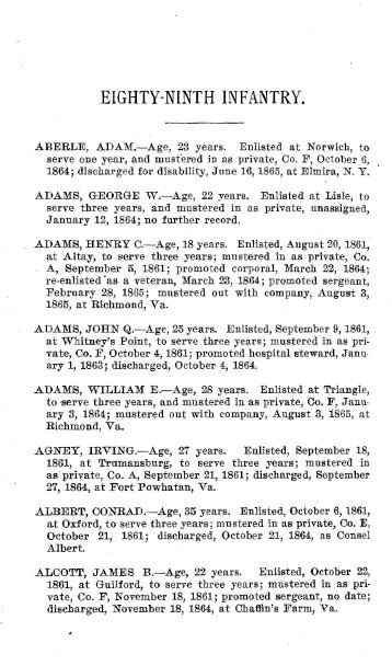 89th New York Infantry Soldier Roster - Civil War Index