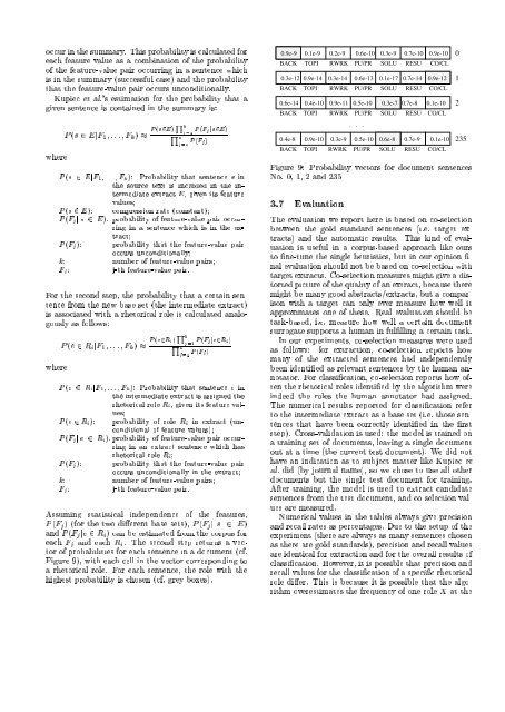 Argumentative classification of extracted sentences as a first step ...