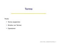 Heute: • Terme vergleichen • Struktur von Termen • Operatoren