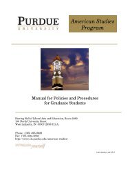 American Studies Program - College of Liberal Arts - Purdue ...