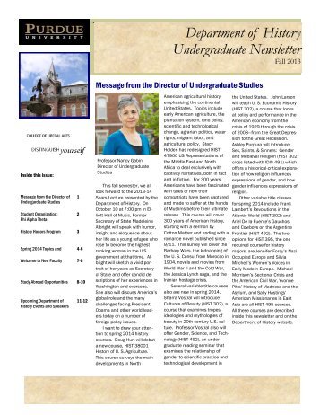 Fall 2013 Newsletter - College of Liberal Arts - Purdue University