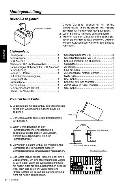 Montageanleitung - Clarion