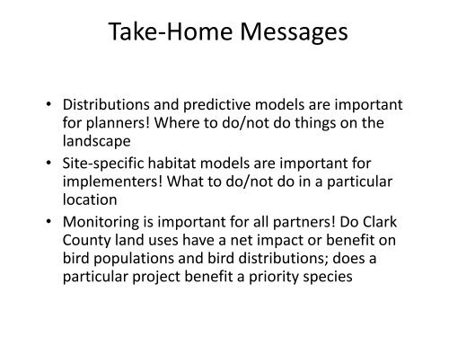 Developing Habitat Models and Monitoring Techniques for Nine Bird ...