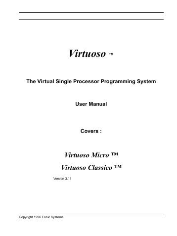 Virtuoso User Manual - ClassicCMP