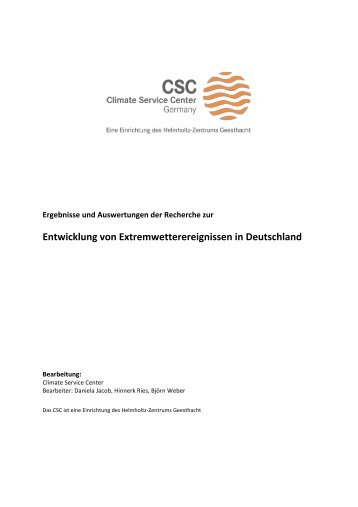 Entwicklung von Extremwetterereignissen in Deutschland